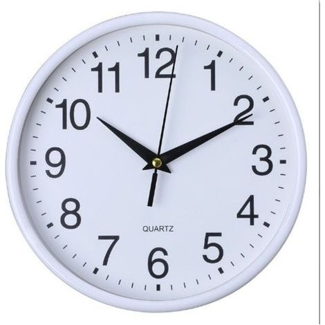 Horloge murale en plastique - 20 cm - Chiffres arabes - Horloge murale silencieuse - À quartz - Pour l'école, le bureau, le salon (1/4)