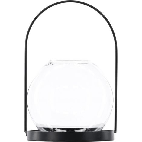 Lanterne Design en Verre "Flora" 14cm Noir (1/5)