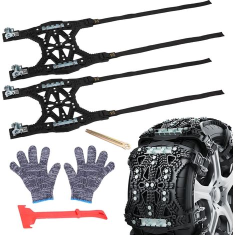 Chaînes à neige pour pneus de voiture, chaînes de pneu de voiture, chaînes de traction pour pneus de voiture, accessoires de sécurité antidérapants pour la neige, le sable et la boue (1/5)
