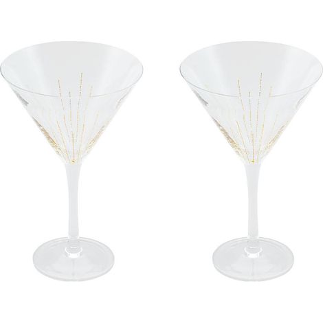 Lot de 2 Verres à Cocktail "Lunis" 25cl Doré (1/5)