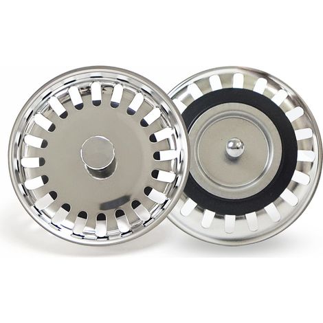 Bouchon Evier Cuisine Filtre Evier Cuisine Bouchon de Lavabo de Salle de Bain en Acier Inoxydable Filtre de Lavabo de Salle de Bain,Bouchon d'évier Universel (79mm) (1/5)