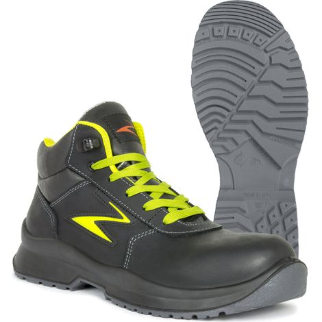 Pezzol Jackson S3 scarpe da lavoro alte invernali antinfortunistiche N.39 in pelle nera/giallo fluo metal free made in Italy Nero + Giallo 39 (1/5)