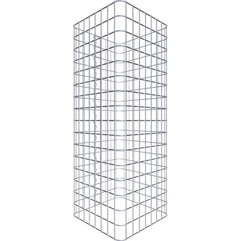 Gabiondeco - Colonne de Gabion carrà©e. 42 cm x 42 cm. mailles 5 x 5 cm - hauteur : 80 cm - Made in Germany (1/5)