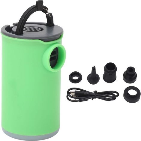 Mini Compresseur à Air Électrique Portable pour Matelas Gonflable, Canapé Gonflable, Lampe de Secours, Sac de Rangement, Pompe à Vide, Batterie Intégrée, Vert - (1/5)