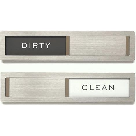 Aimant pour lave-vaisselle, panneau « Nettoyer/Sale », lettres en acier inoxydable 304 de qualité supérieure, organisateurs de cuisine et accessoires de rangement décoratifs (1/4)