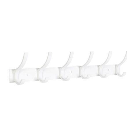 Porte-manteaux muraux avec 12 crochets, porte-manteaux en métal pour manteaux suspendus, vestes, chapeaux et serviettes (blanc) (1/5)