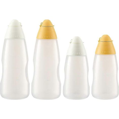 Lot de 4 flacons souples pour salade, flacons souples pour ketchup, flacons de sauce vides, flacons de sauce pour la cuisine (1/3)