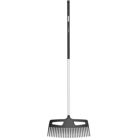 Fiskars 1027037 - Scopa per foglie (L) X-series in alluminio nero/argento ergonomico