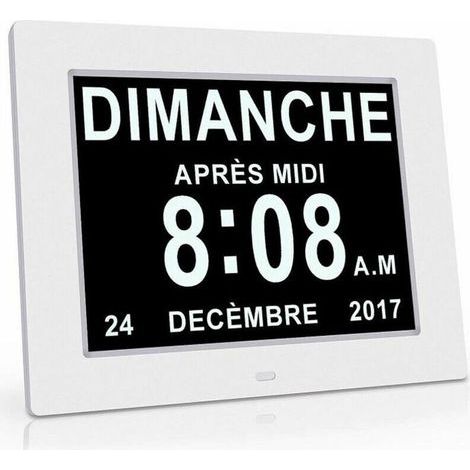 Orologio elettronico LCD da 8 pollici – Grande display chiaro – Dimmeramento automatico – 8 lingue – Materiale ABS – Luminosità 350 cd/m² – Versaillesfr (1/4)