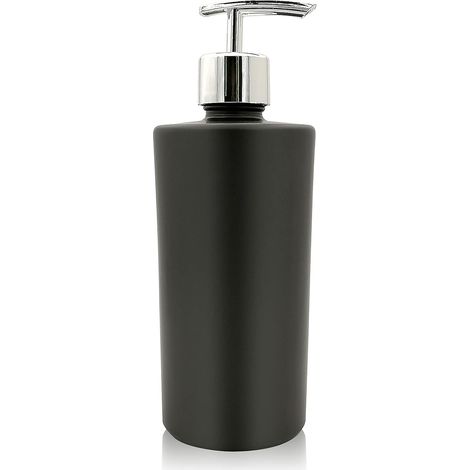 450ml Refillable Glass Soap Dispenser For Vanity Top Kitchen Sink Black (1/5)