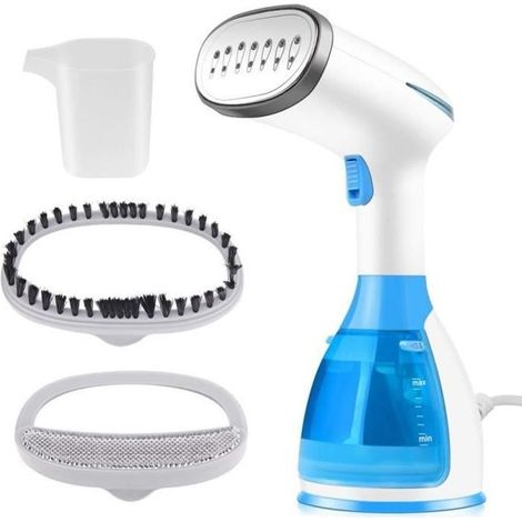 10 pcs Défroisseur vapeur à main 0.28 L Portable fer à repasser à vapeur vertical Voyage 1500W - Bleu/Blanc