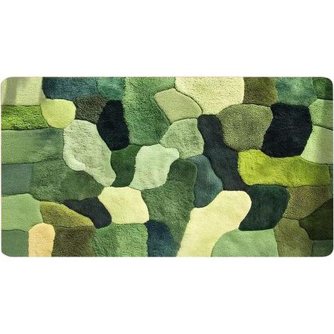 Paillasson 40 x 60 cm, tapis géométrique abstrait à motif floral coloré, effet 3D, antidérapant, pour intérieur et extérieur, cuisine et entrée (1/5)