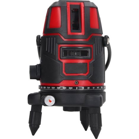 Niveau laser 5 lignes à nivellement automatique à 360° avec faisceau rouge horizontal et vertical, 100-240 V, prise européenne. (1/5)