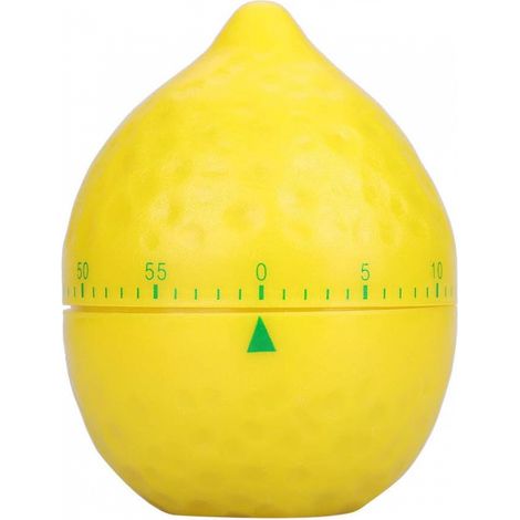 Minuteur mécanique mignon en forme de citron, 60 minutes, décoration de cuisine et outil de compte à rebours, sans piles, pour la cuisine, la pâtisserie et les tâches quotidiennes, ajoutez une touche