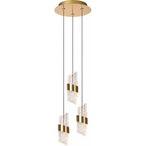 Lampada a sospensione Kligande 3 luci oro LED 7W Lucide (1/5)