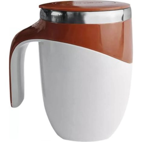 Tasse à café automatique avec agitation magnétique, 380 ml, acier inoxydable 304, idéale pour bureau, voyage et maison, couleur marron. (1/5)