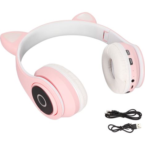 Casque Bluetooth Oreilles de Chat LXB39A - Réglable, Portable avec Câble Audio pour Enfants (Rose) (1/5)