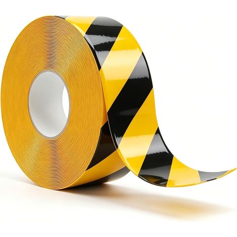 Ruban de marquage de sol pour charges lourdes, noir, jaune, 50 mm x (1/5)