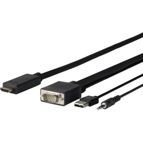 Adattatore Vivolink PROVGAHDMI1 HDMI VGA Audio USB 1m Nero