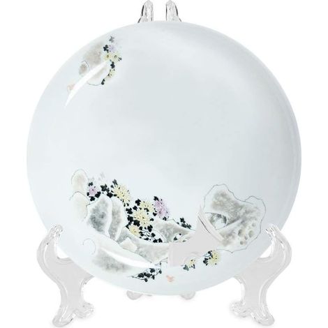 Supports d'assiette, 10pcs Supports d'assiette pliants Blancs, Support d'affichage de Plat, Support de présentoir de Cadre Photo pour la fête d'anniversaire, Mariage, décoration(17.5cm) (1/5)
