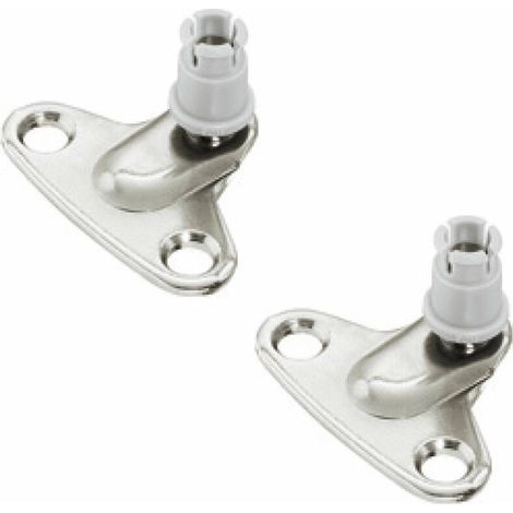 2x Equerre de fixation de compas sur caisson écartement 37mm en acier finition nickelée Assemblage Cuisine Corps Coffre Support Meuble Porte Caravane (1/2)
