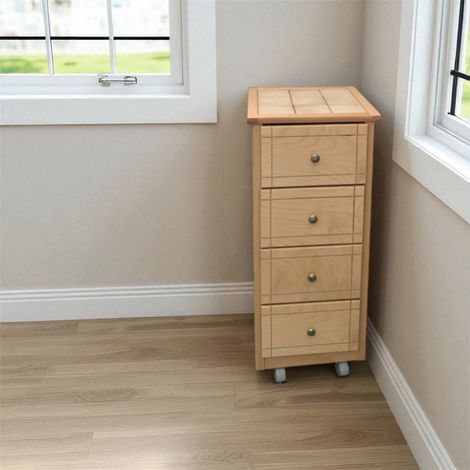 Carrello cassettiera GIADA Mini con piano in piastrelle e legno Naturale (1/4)