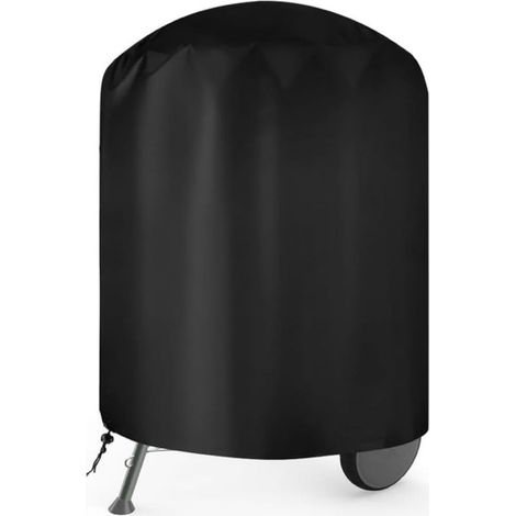Housse Barbecue Exterieur,Bache de Protection Exterieur Ø 76 x 91 cm, Housse plancha Exterieur Tissu Oxford 210D, imperméable, Anti-poussière et Anti-UV, Housses Barbecue pour Rond,Noir (1/5)