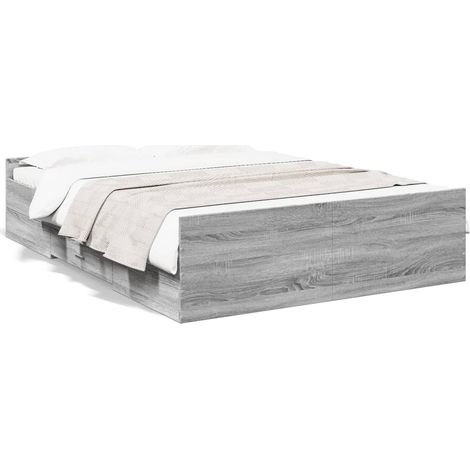Maison Exclusive - Giroletto Cassetti Grigio Sonoma 135x190 cm Legno Multistrato