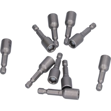 10 Stück magnetische Steckschlüssel, Sechskant 8 mm, Steckschlüssel, Bohrer- und Drahtadapter, Schraubendreher-Werkzeuge (1/5)