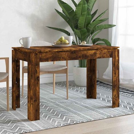 Table à manger 120 x 60 x 76 cm en bois d’ingénierie chêne fumé, 25kg - PANGIVO (1/5)