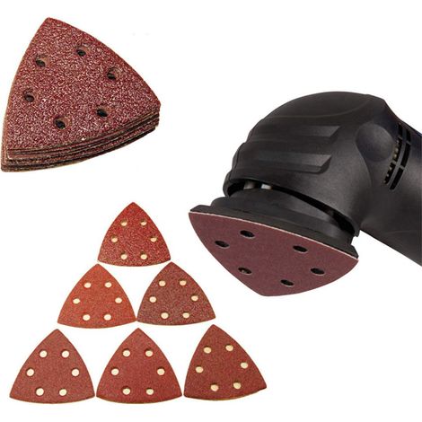 Sanding Triangles Pack of 10 6 Holes 90 x 90 x 90 mm for Delta Sanders Triangular Sanding Pads Sandpaper 40/60/80/100/120/180/240 Grit (1/4)