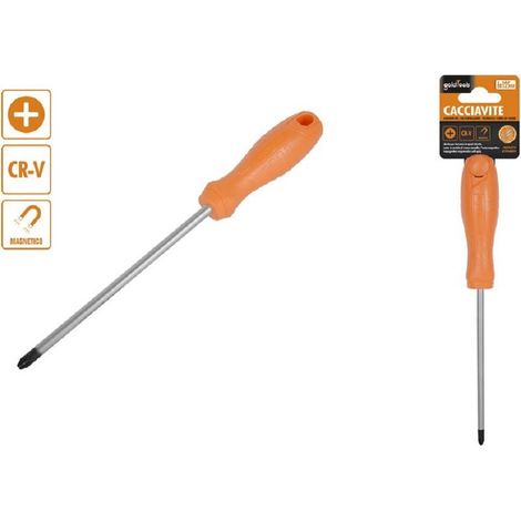 Trade Shop - Cacciavite Giravite 6 X 125mm Con Punta Magnetica A Croce In Acciaio Cr-v 97502 -
