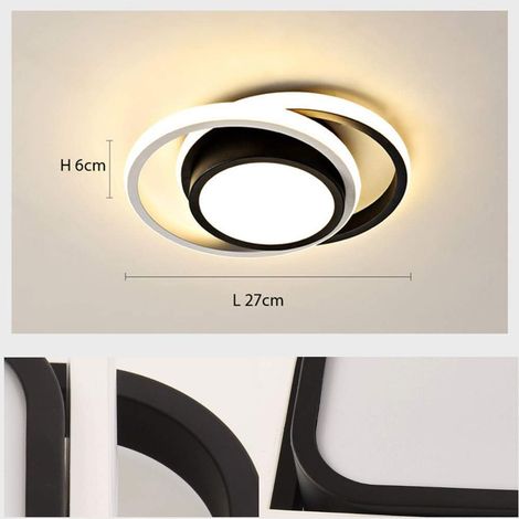 COMELY LED Ceiling Light Double Ring – Black & White, 36W, Warm White 3000K Modern Ceiling Lamp (1/5)