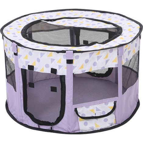 1 tente pour animaux de compagnie, pliable et légère, avec 8 panneaux, 2 portes, grille 360°, imperméable, pour chiens chats lapins (1/5)