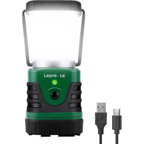 Lanterne Camping LED Rechargeable. Lampe Camping Puissante 1000Lm Dimmable. Lampe Torche 360° Eclairage 4 Modes. Etanche Portable Suspendue. pour Camping. Bricolage. Secours. Garage. Cave. etc.