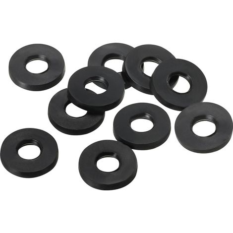 M4 Rondelle Plate Caoutchouc 4mm x 9mm, 1,2mm Épais Noir 40Pcs (1/5)