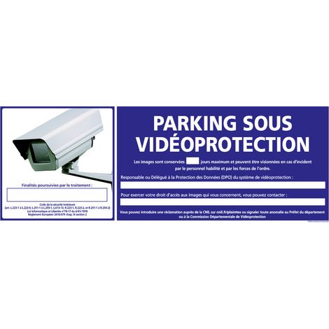 PANNEAU PARKING SOUS VIDEO PROTECTION (G1194) - Adhésif - 210 x 75 mm