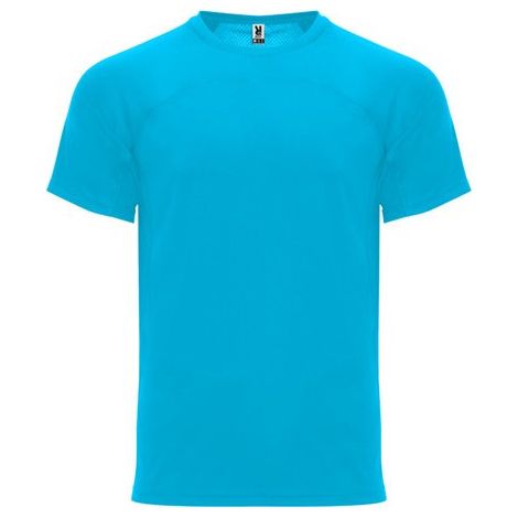 Camiseta deportiva unisex transpirable con espalda rejilla 3D MONACO M Turquesa