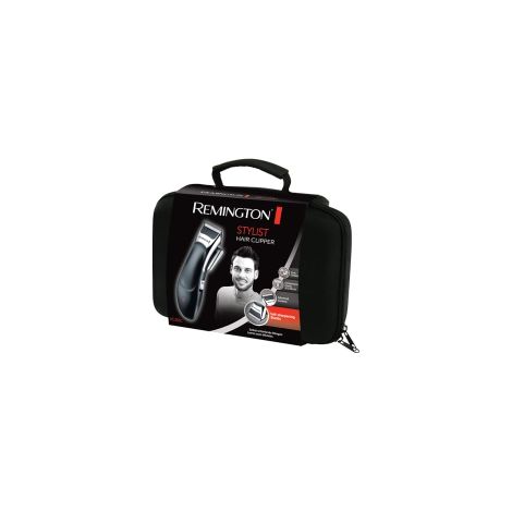 Remington Tondeuse Cheveux [Kit Coiffeur Professionnel] Stylist Noir & Argent (Lames Ceramique Auto-Affutees, Secteur/Sans fil-Batterie Lithium, 8 Sabots, Mallette pro + accessoires) Tondeuse HC363C