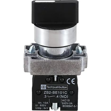 Sélecteur à 3 positions ZB2-BE101C Svart, verrouillage 22 mm, 2 NO (1/5)