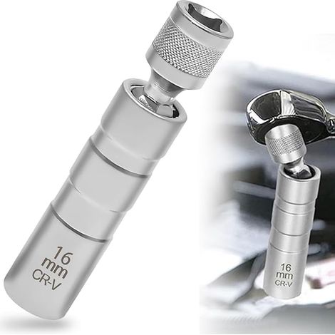 Zündkerzenschlüssel 16mm Magnet Universal Flexibel Zündkerzenschlüssel Satz Werkzeuge zum Entfernen von Zündkerzen (16mm)