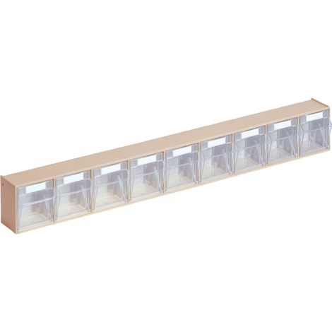 Magasin transparent H77xL600xP63mm 9 x A Ku.beige