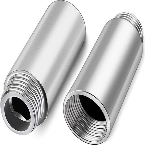 Beyamis Rallonge de douchette à main 5cm inox - Lot 2 bras d'extension universels pour pommeau de douche