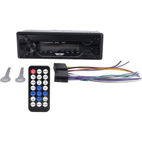 Autoradio Bluetooth simple DIN 12V/24V, lecteur MP3, radio FM et rétroéclairage réglable (1/5)
