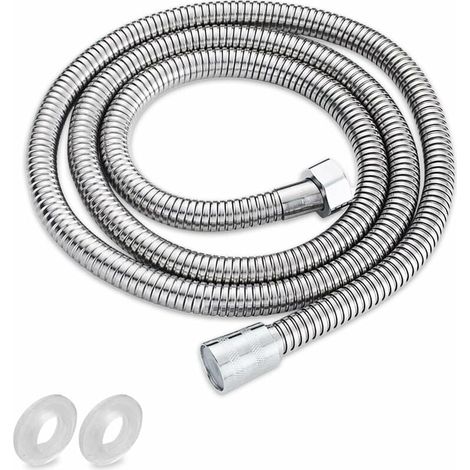 Hose De Douche - 150 Cm - Acier Inoxydable - Raccord Universel G 1/2 - Anti-Torsion Anti-Fuite - 1 Pièce (1/5)