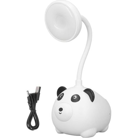 Lampe de Bureau LED Enfant Panda Porte-Stylo Col de Cygne 360° USB Rechargeable Tactile (1/4)