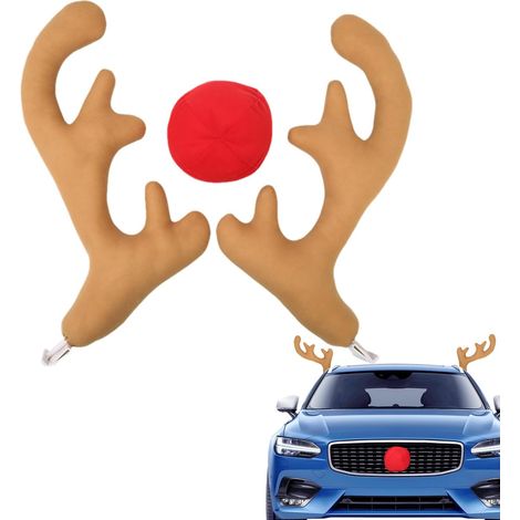Cerf de Noël - Bandeau festif en forme de bois de renne, matériau en peluche douce, ajustement réglable Accessoire de costume de vacances parfait pour les fêtes de Noël, les fêtes d'hiver (1/5)