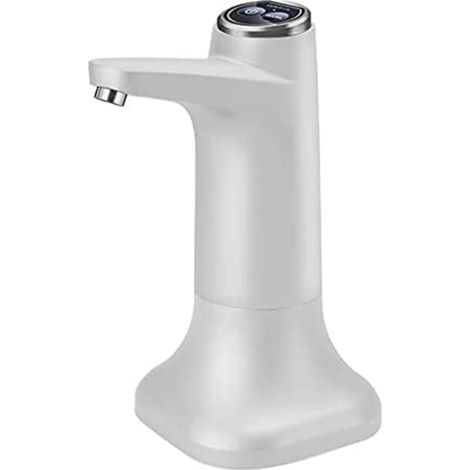 VURAHOME - Elektrischer Wasserspender mit Flaschenpumpe und Sockel, USB-wiederaufladbarer Wasserspender, automatischer tragbarer Wasserpumpen-Eimer-Wasserspender für Zuhause, Küche, Büro (Weiß) (1/5)