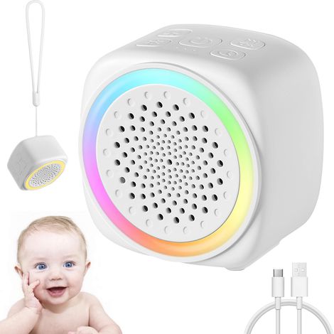 Macchina per rumore bianco per neonati e adulti - Macchina per rumore bianco con 16 suoni naturali, luce notturna a rumore bianco con terapia del suono ricaricabile tramite USB-C, aiuto per il sonno d