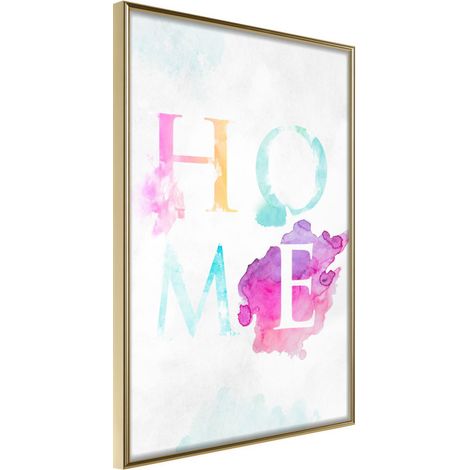 Affiche Murale Encadrée "Home IV" 40 x 60 cm Or (1/2)
